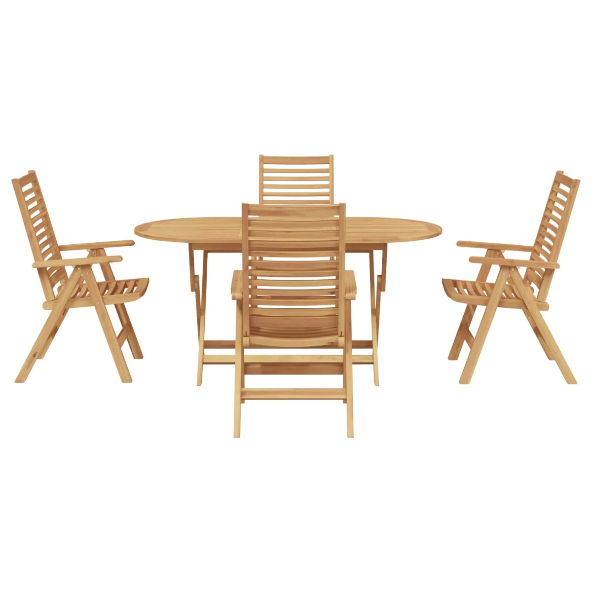 Záhradný jedálenský set 5 pcs Hnedá Husté teakové drevo