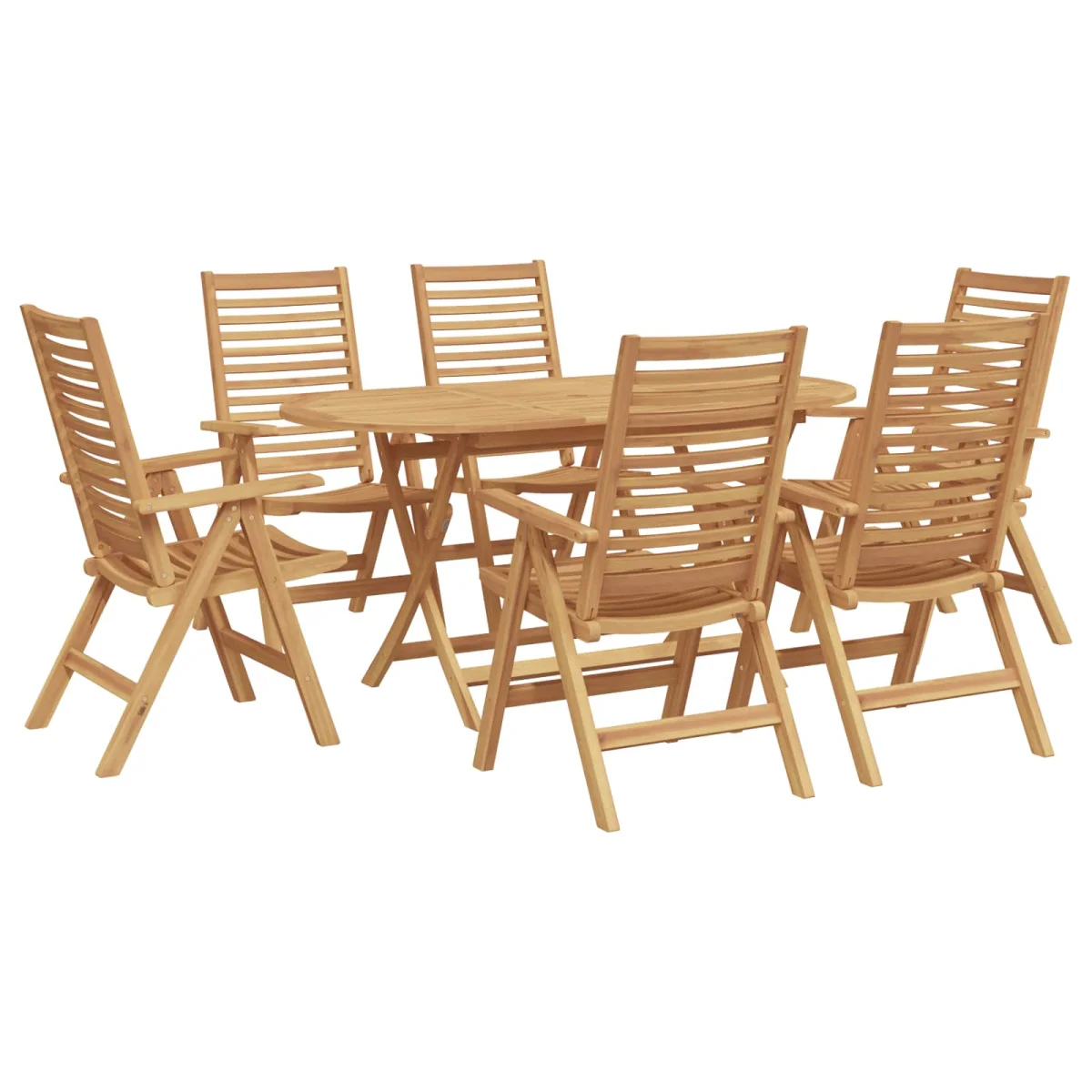 Záhradný jedálenský set 7 pcs Hnedá Husté teakové drevo