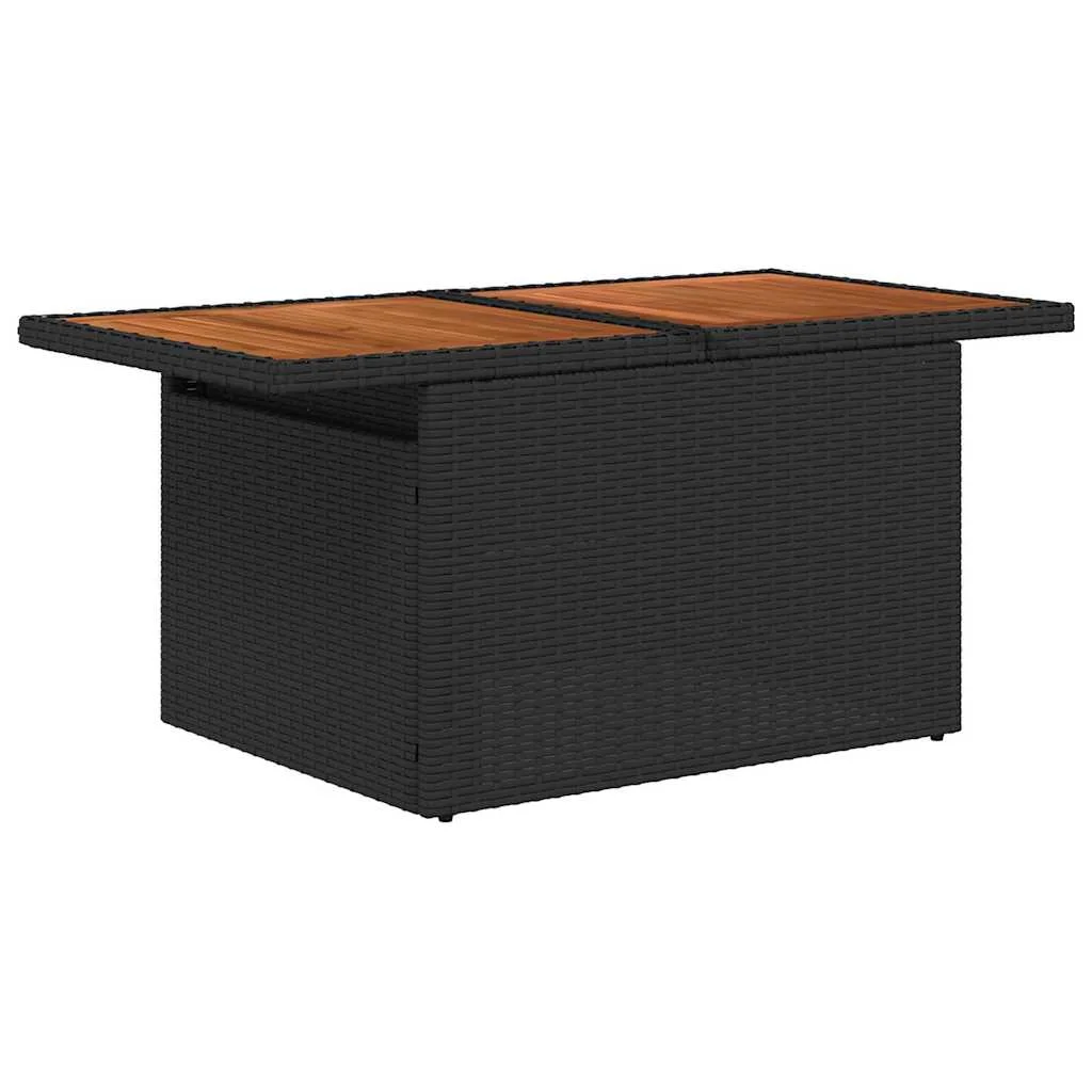 Súprava záhradných pohoviek s úložiskom 5 pcs Čierna Poly ratan