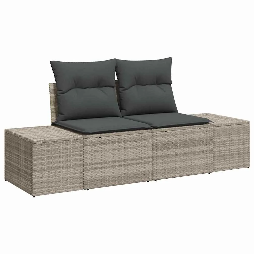 Súprava záhradných pohoviek 6 pcs Svetlosivá Poly ratan