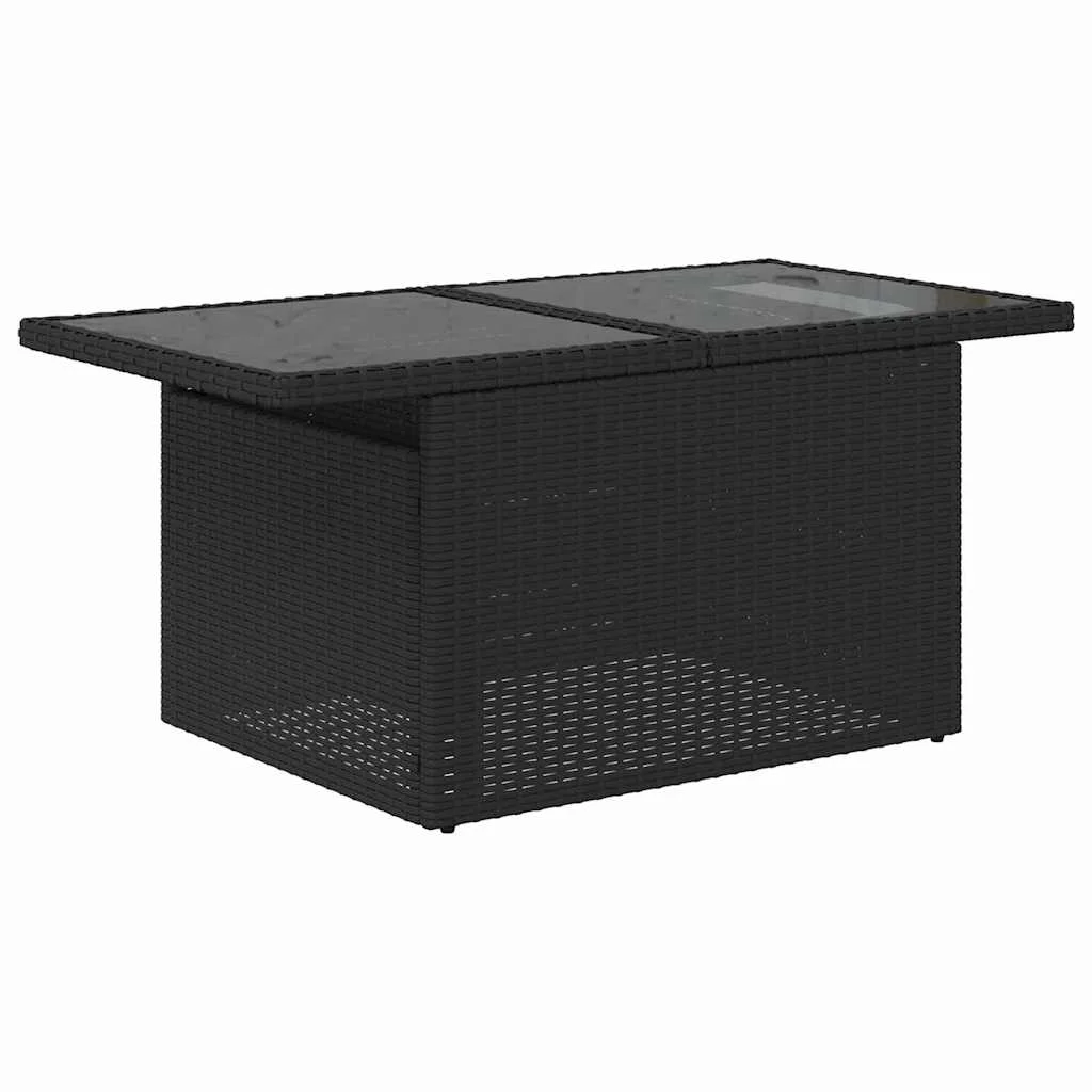 Súprava záhradných pohoviek 8 pcs Čierna polyratan