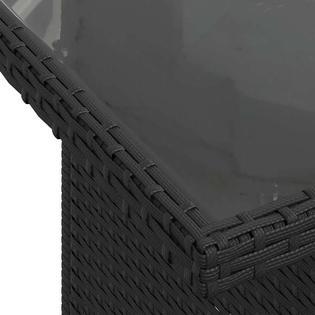 Súprava záhradných pohoviek 7 pcs Čierna polyratan