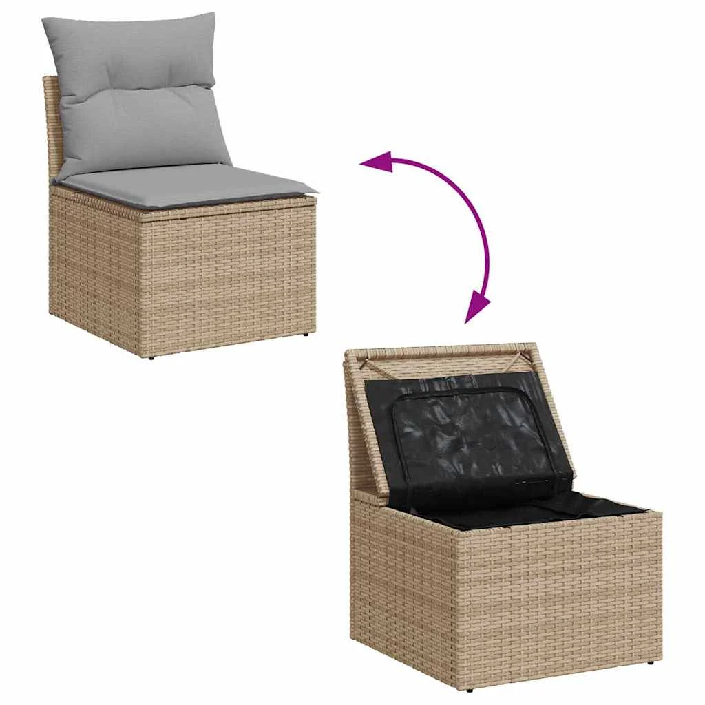 Súprava záhradných pohoviek 6 pcs Béžová polyratan