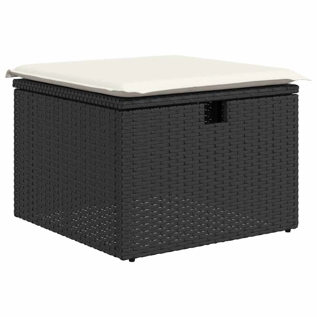 Súprava záhradných pohoviek 9 pcs Čierna polyratan