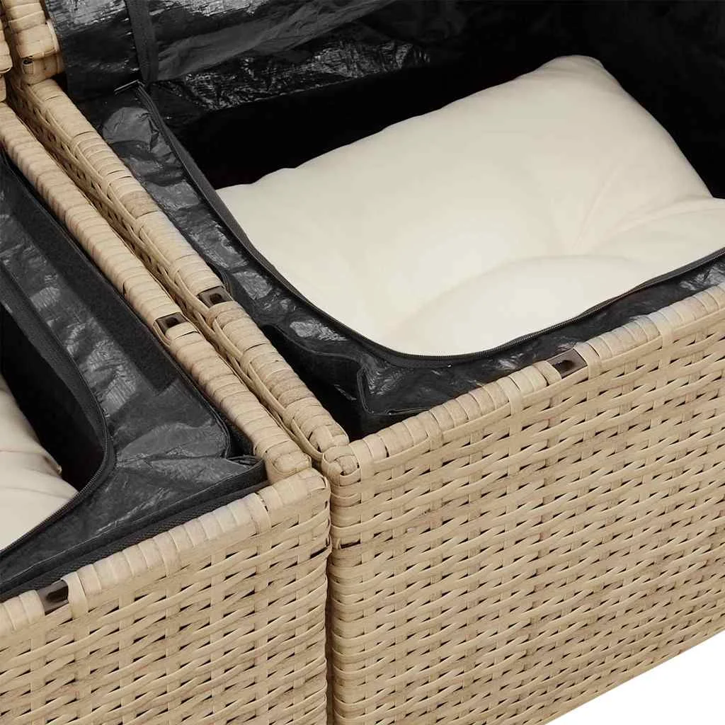 Súprava záhradných pohoviek 7 pcs Béžová polyratan
