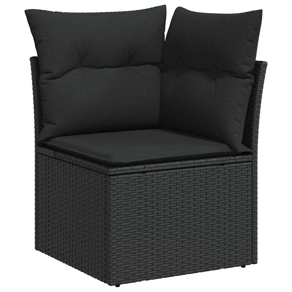 Súprava záhradných pohoviek 8 pcs Čierna polyratan