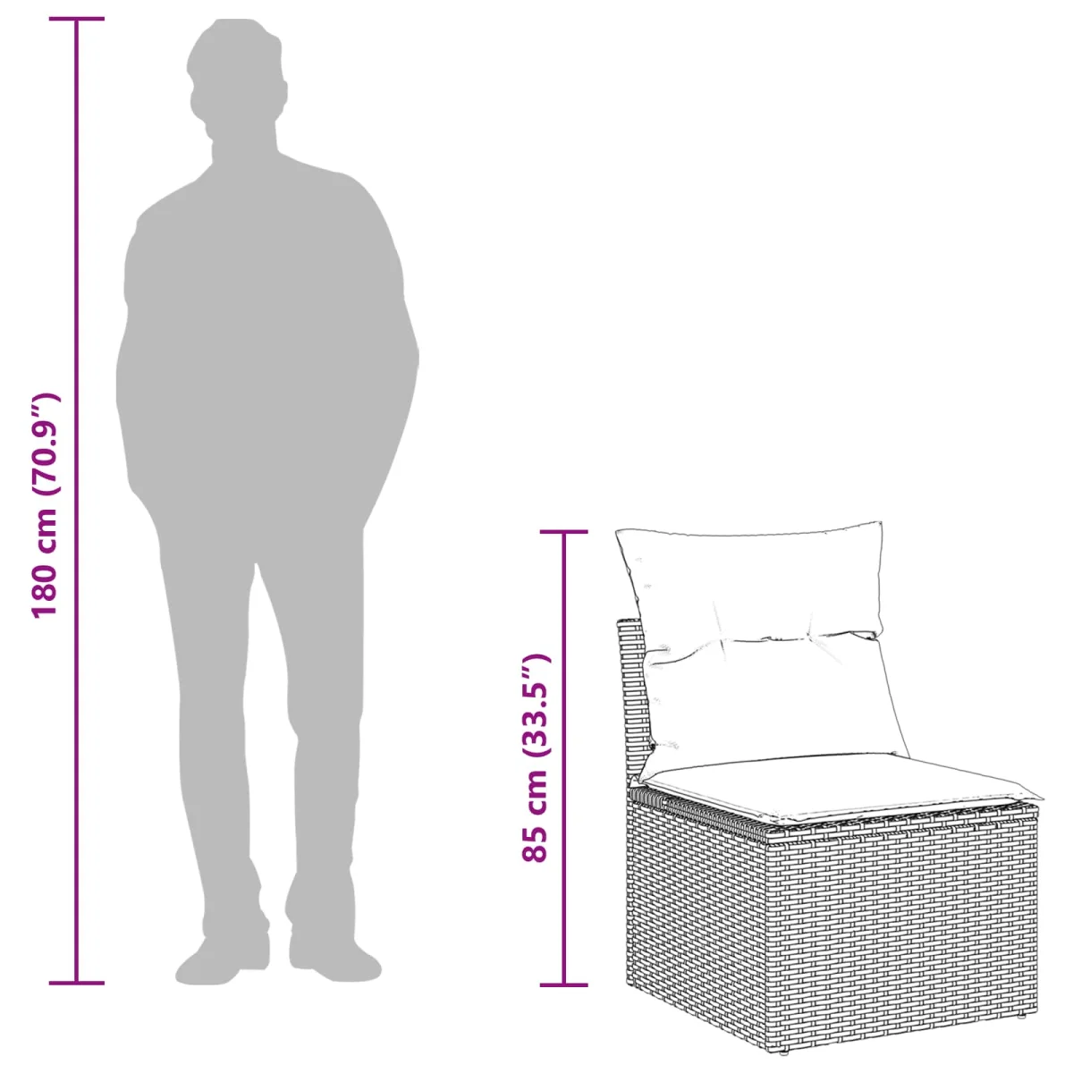 Súprava záhradných pohoviek 8 pcs Čierna polyratan