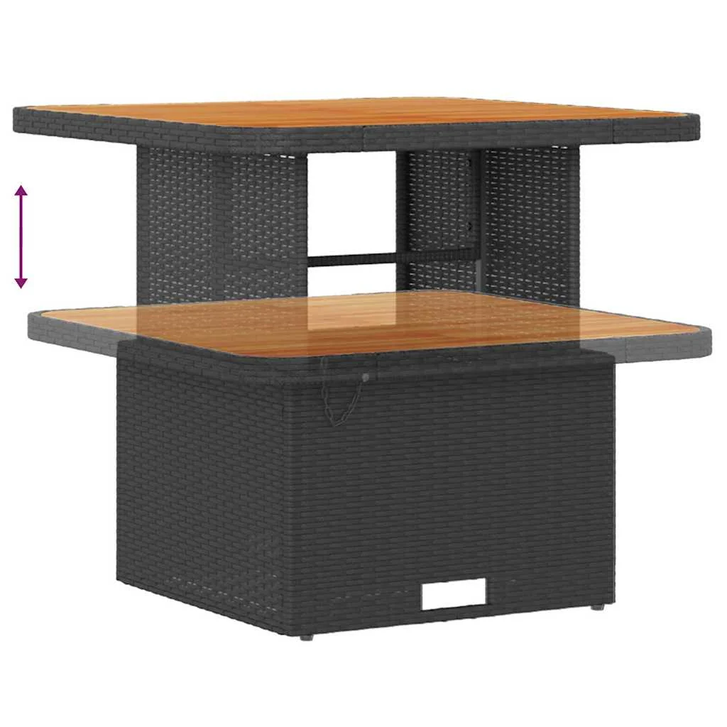 Súprava záhradných pohoviek 8 pcs Čierna polyratan