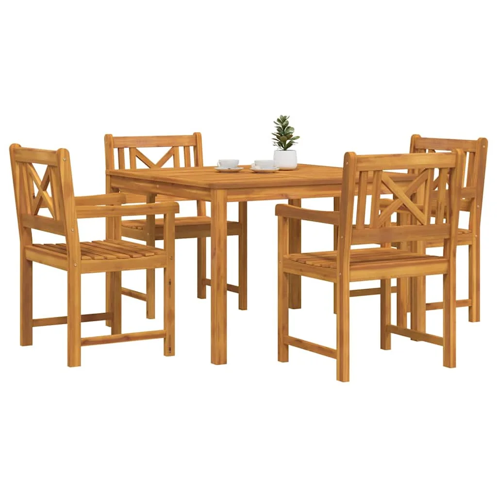 Záhradný jedálenský set 5 pcs Hnedá Akáciový masív
