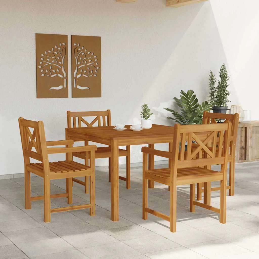 Záhradný jedálenský set 5 pcs Hnedá Akáciový masív