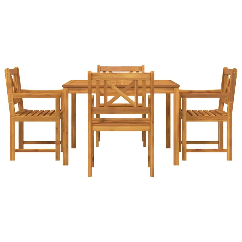 Záhradný jedálenský set 5 pcs Hnedá Akáciový masív