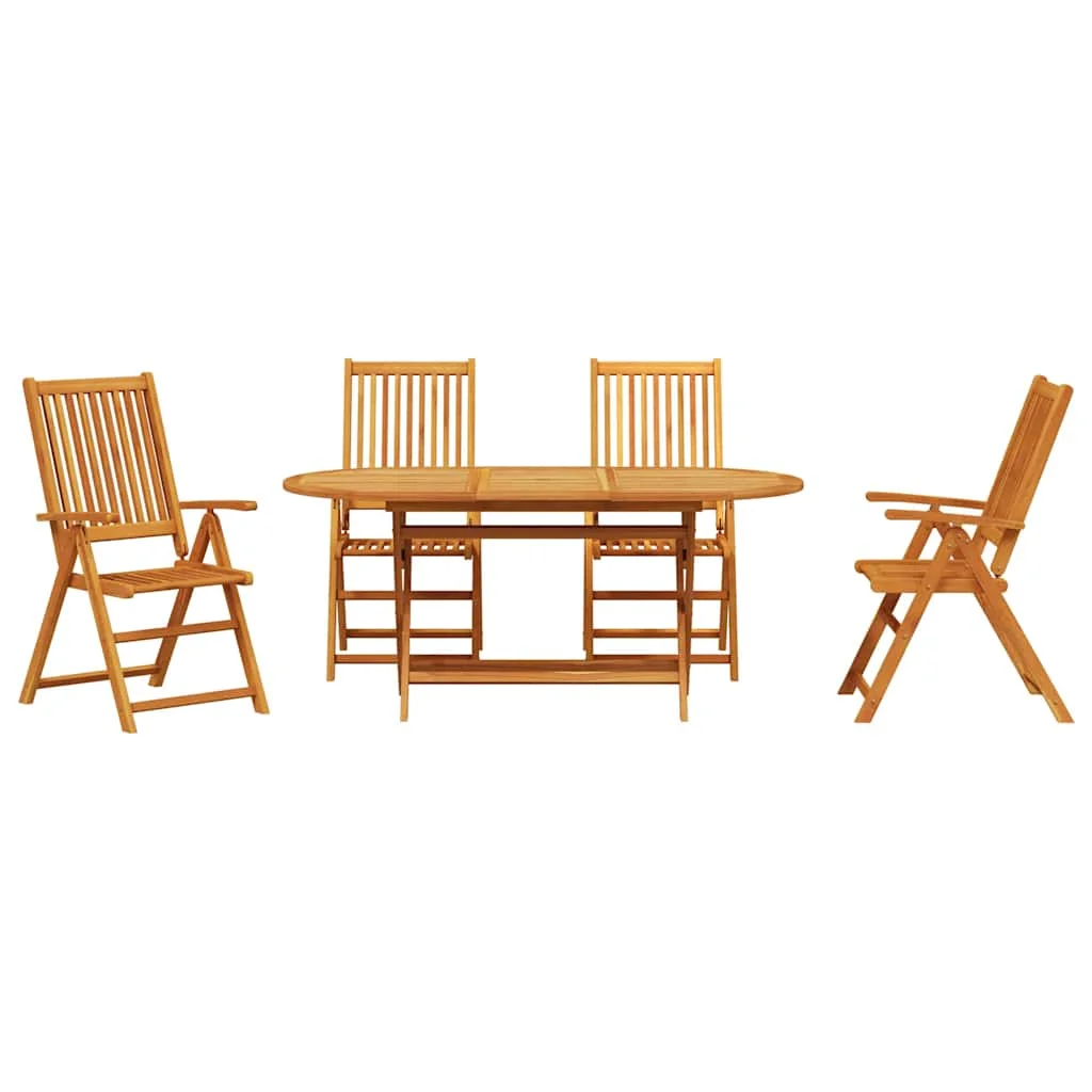 Záhradný jedálenský set 5 pcs Hnedá Pevné akáciové drevo