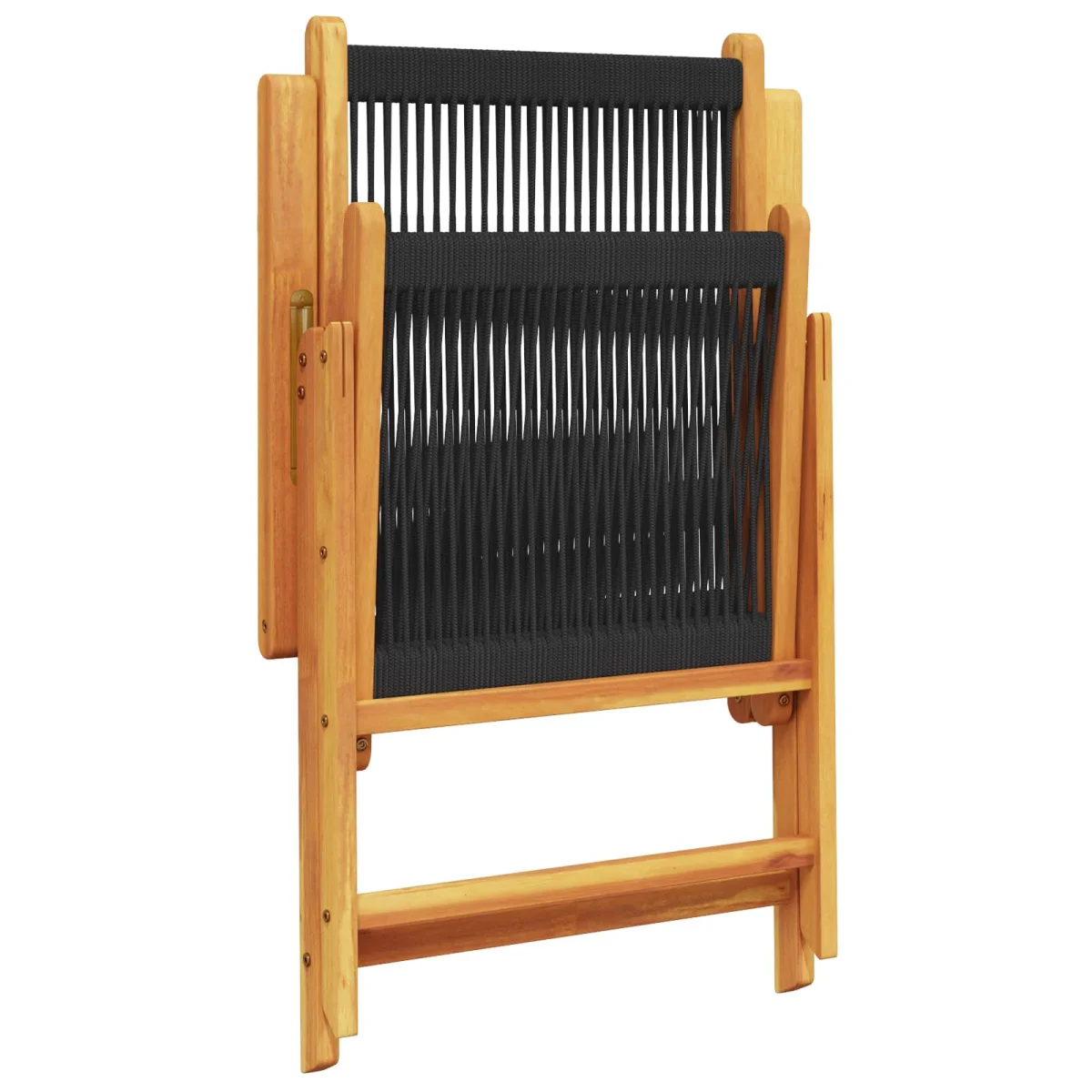 Záhradný jedálenský set 5 pcs Čierna Pevné akáciové drevo