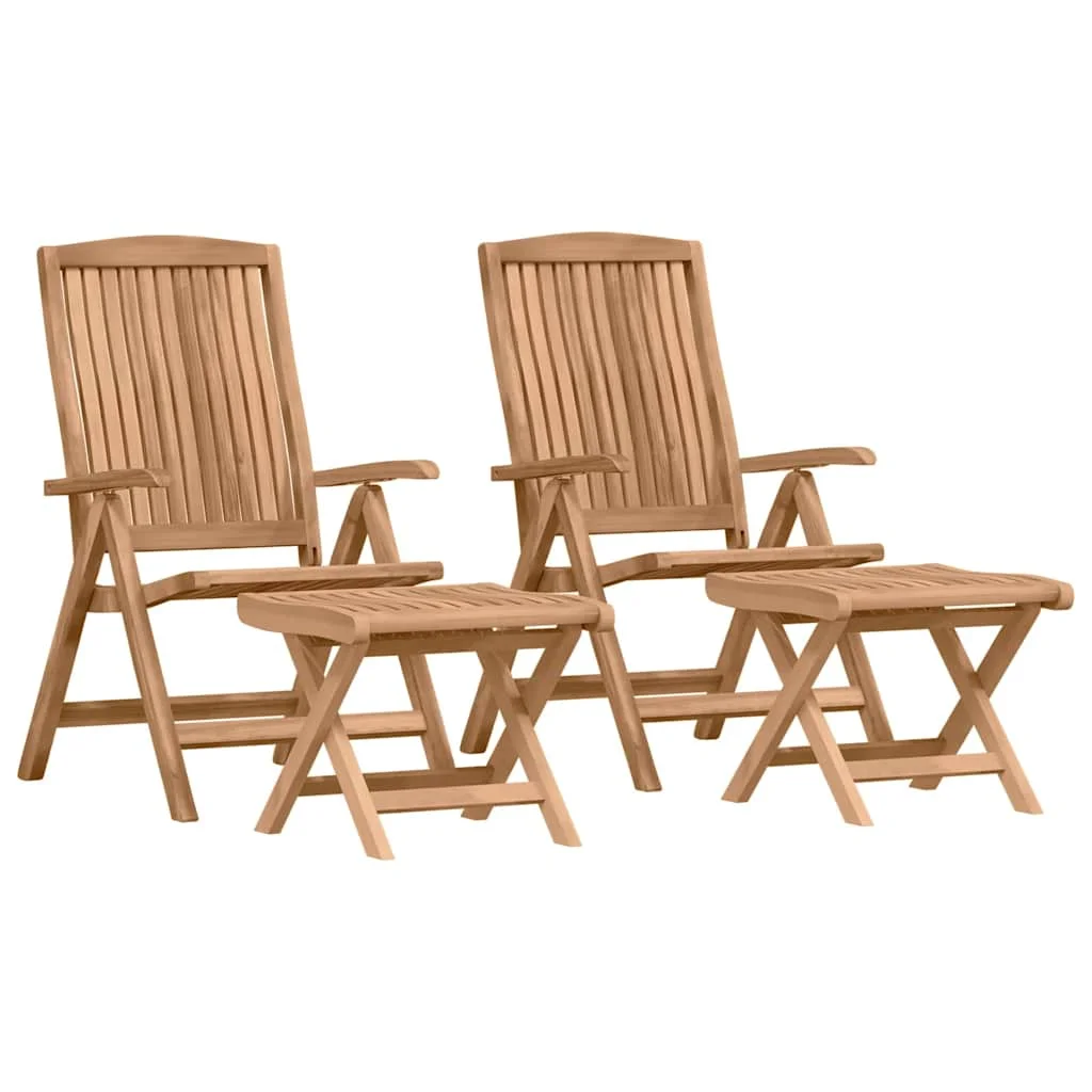 Záhradný jedálenský set 4 pcs Hnedá Husté teakové drevo