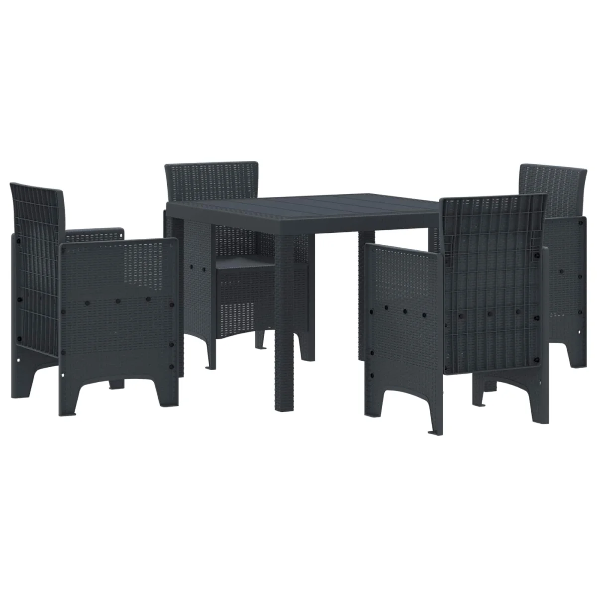 Záhradný jedálenský set 5 pcs Antracit Polt ratan