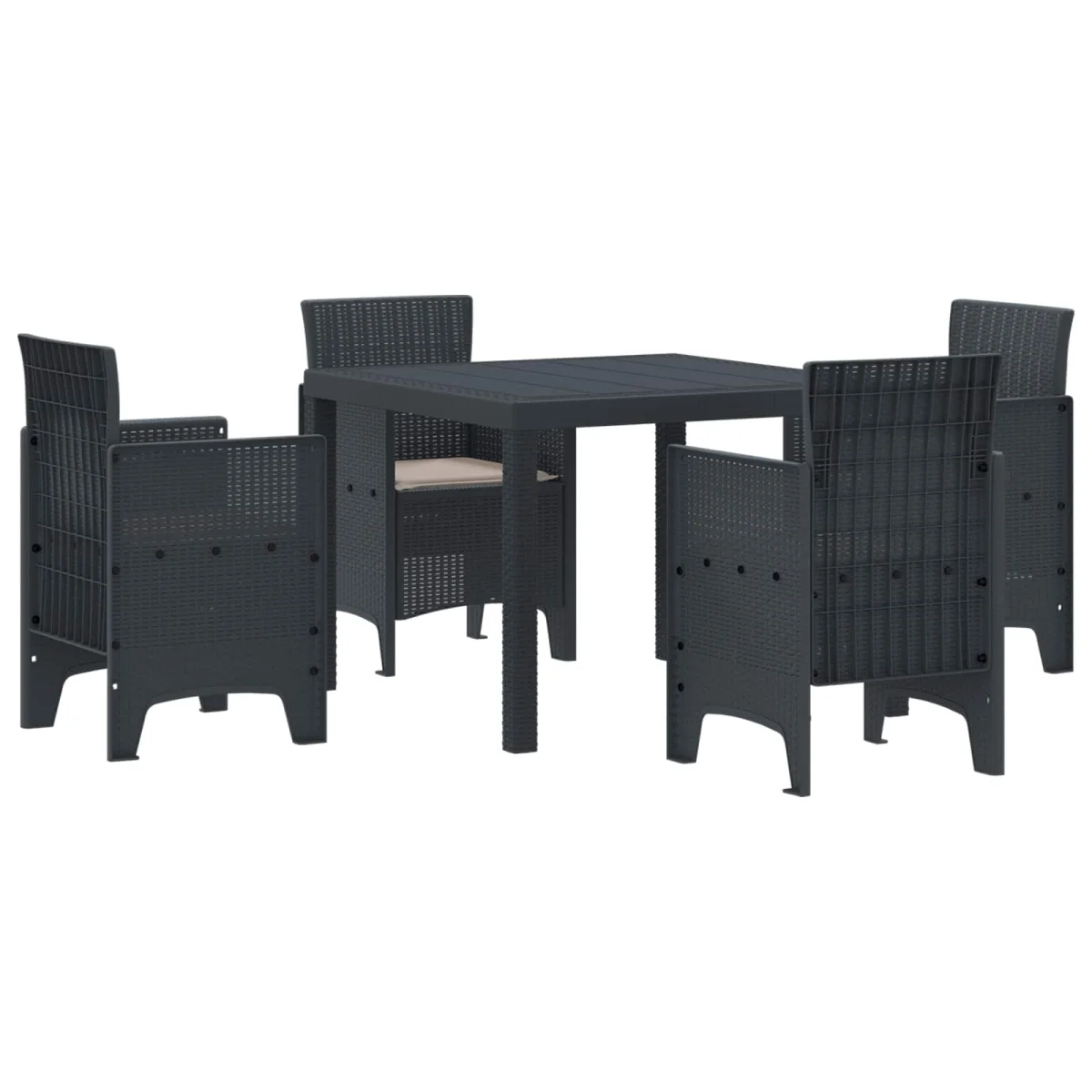 Záhradný jedálenský set 5 pcs Antracit Polt ratan