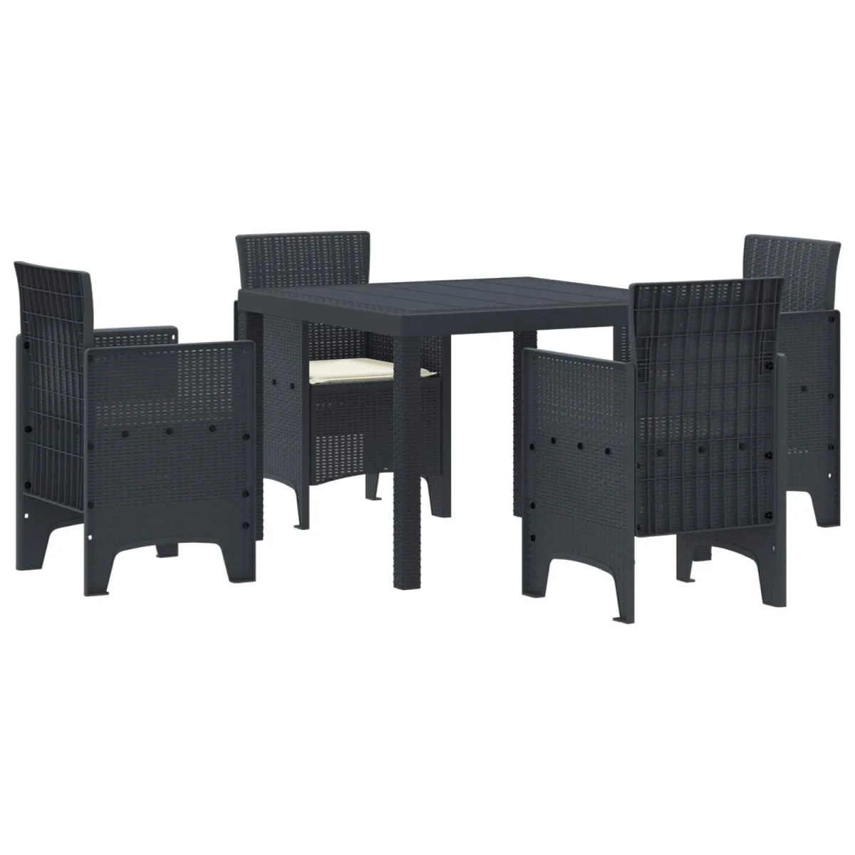 Záhradný jedálenský set 5 pcs Antracit Polt ratan