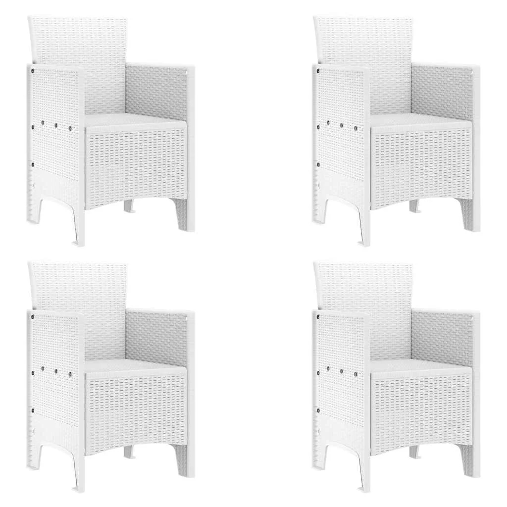 Záhradný jedálenský set 5 pcs Biela Polt ratan