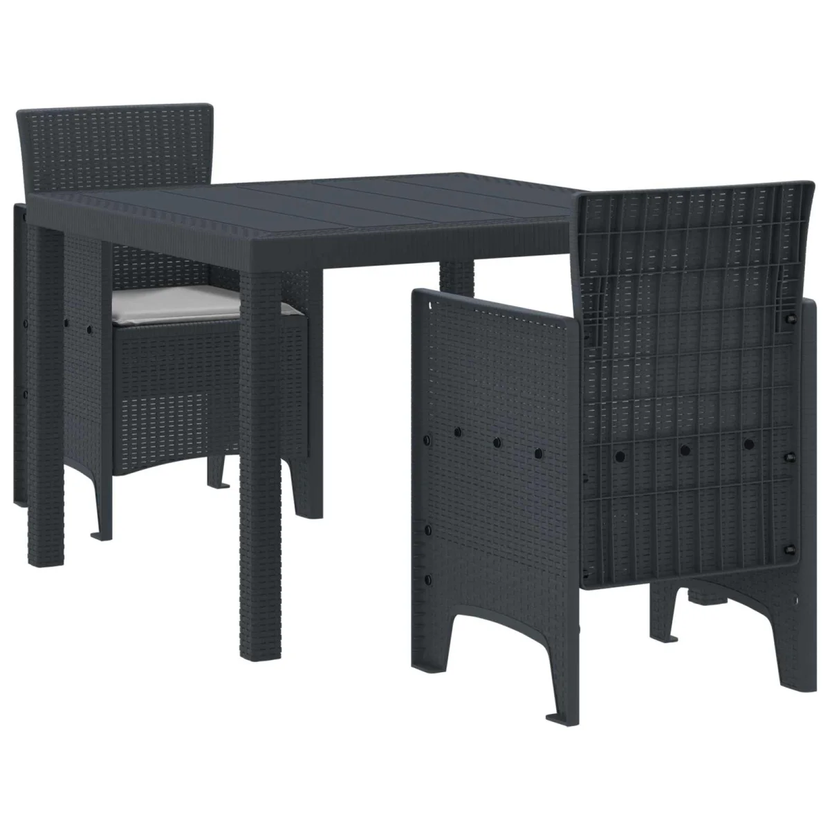 Záhradný jedálenský set 3 pcs Antracit Polt ratan