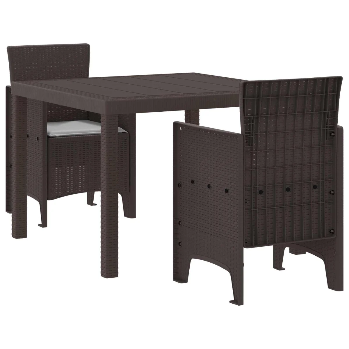 Záhradný jedálenský set 3 pcs Hnedá Polt ratan