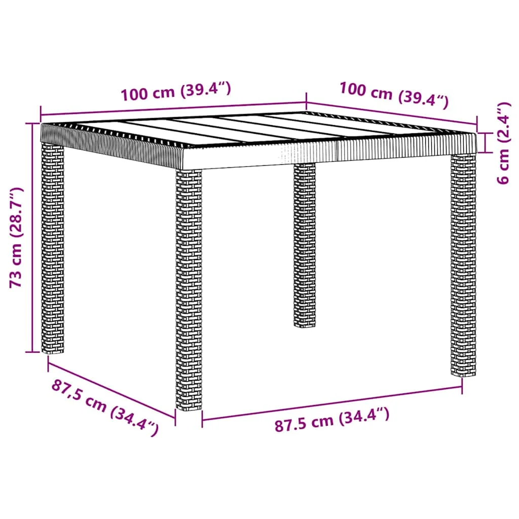 Záhradný jedálenský set 3 pcs Svetlosivá Polt ratan