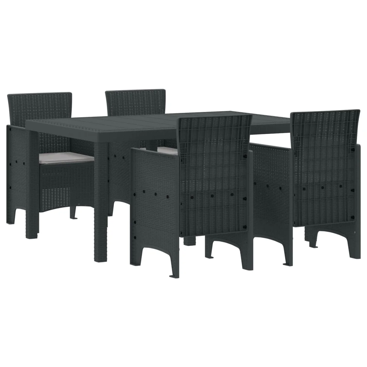 Záhradný jedálenský set 5 pcs Antracit Polt ratan
