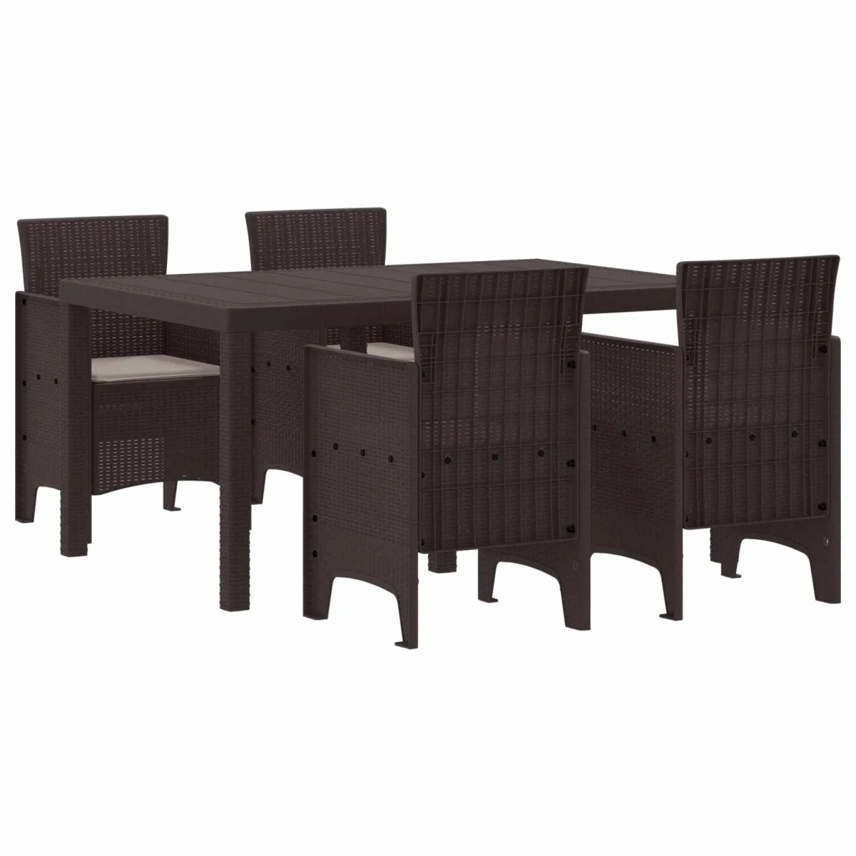 Záhradný jedálenský set 5 pcs Hnedá Polt ratan