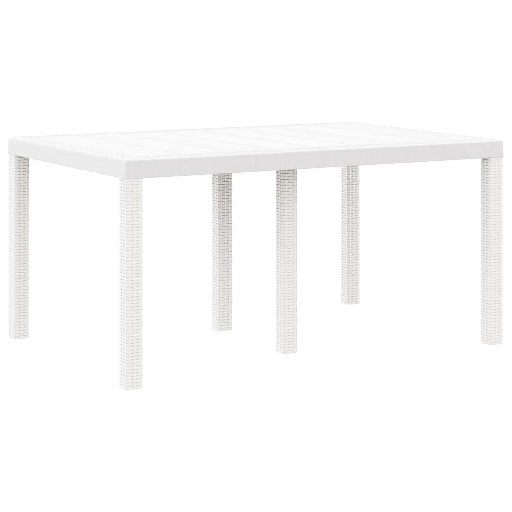 Záhradný jedálenský set 5 pcs Biela Polt ratan