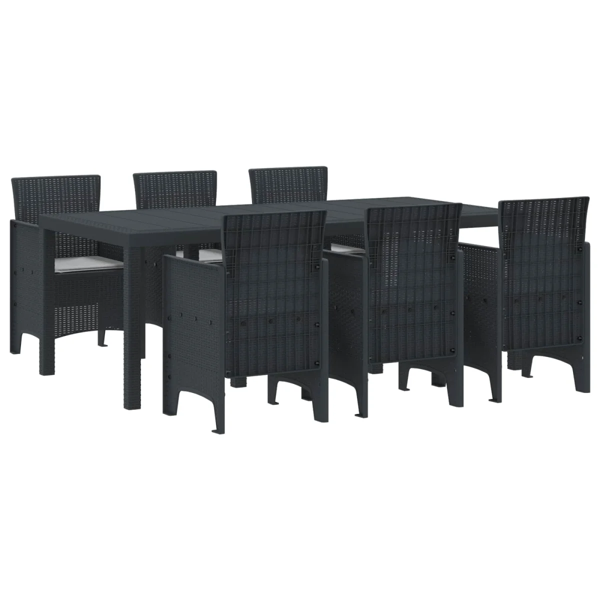 Záhradný jedálenský set 7 pcs Antracit Polt ratan
