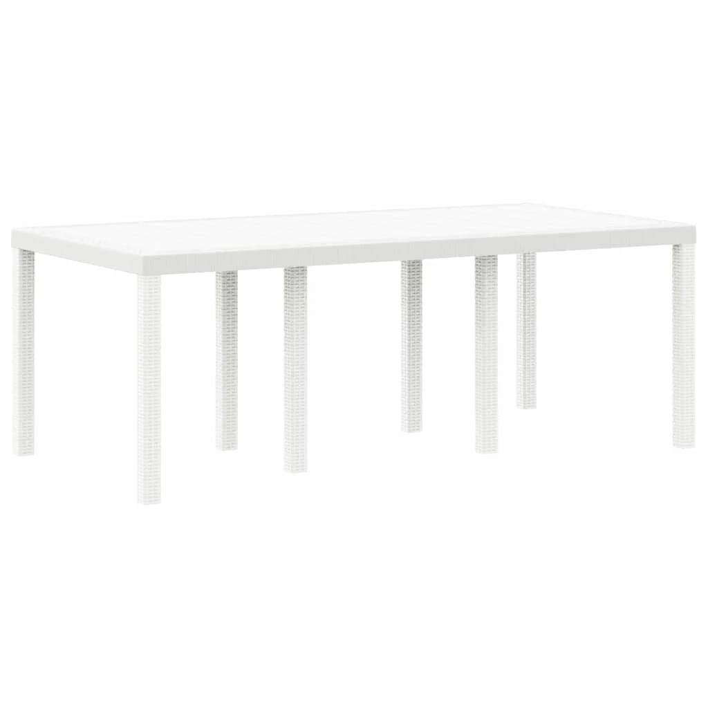 Záhradný jedálenský set 7 pcs Biela Polt ratan