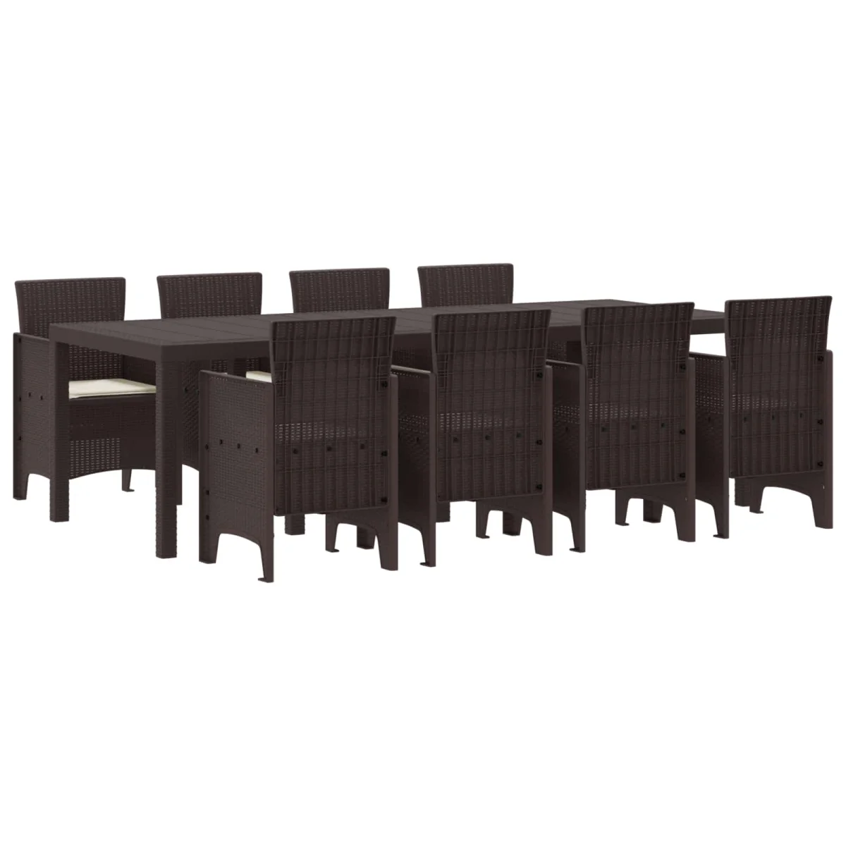 Záhradný jedálenský set 9 pcs Hnedá Polt ratan