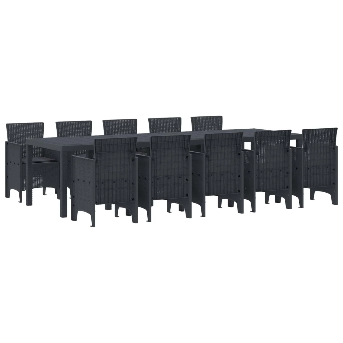 Záhradný jedálenský set s vankúšmi s vankúšom 11 pcs Antracit