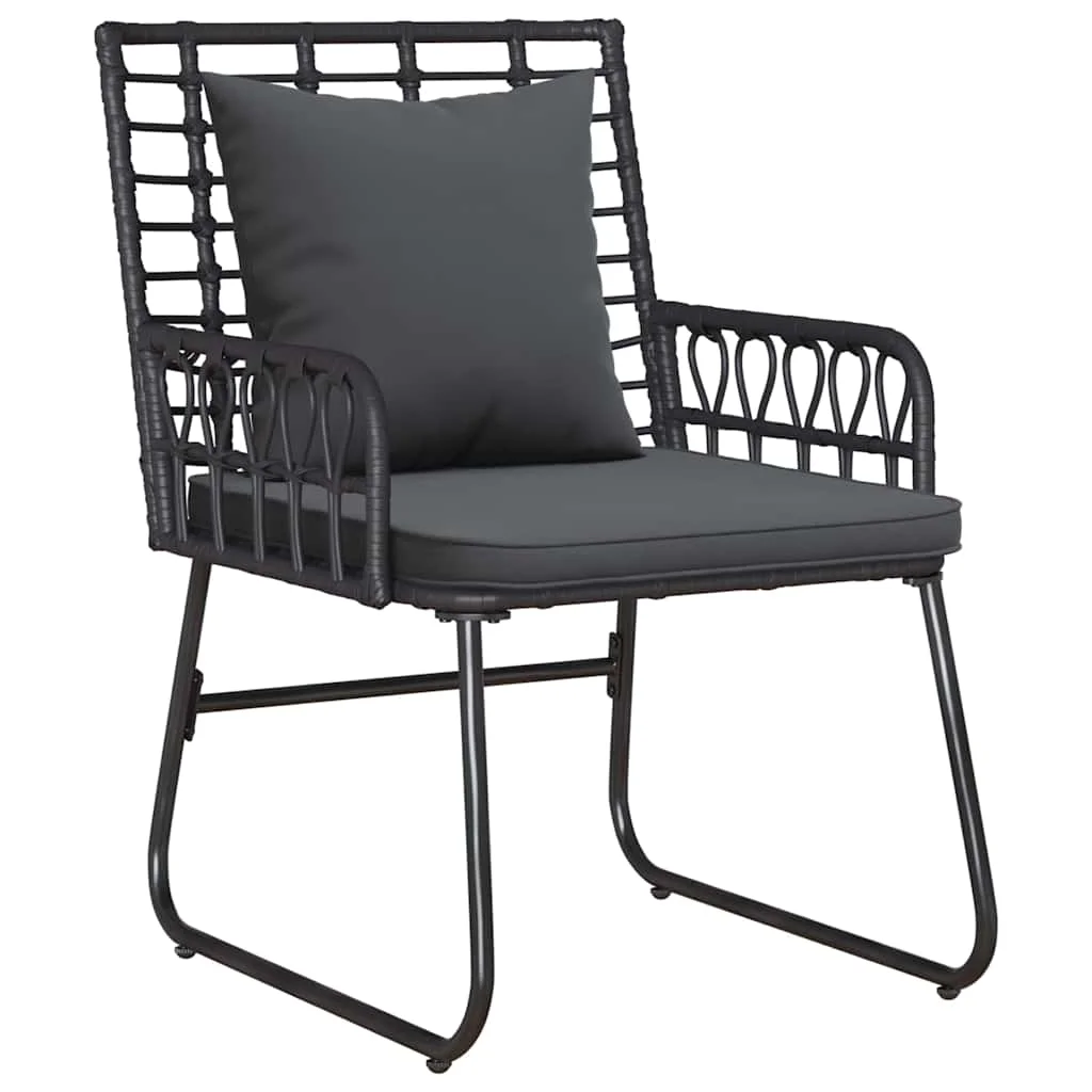 Záhradný nábytok set 4 pcs Čierna a antracit polyratan