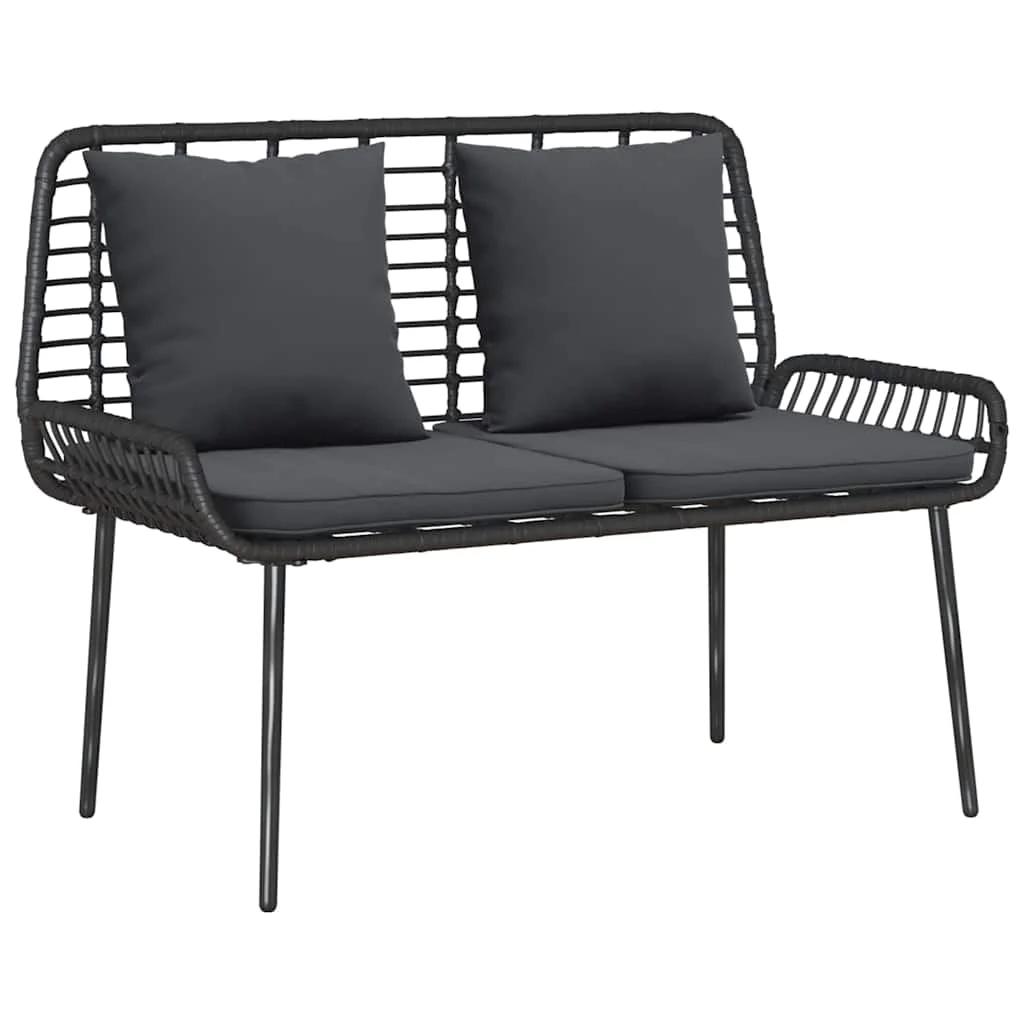 Záhradný nábytok set 4 pcs Čierna a krémová polyratan