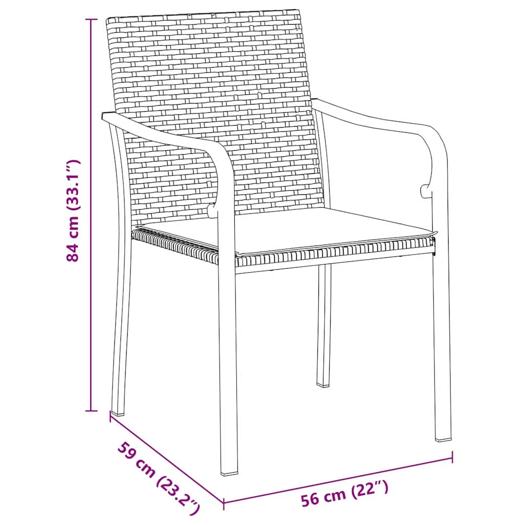 Záhradný jedálenský set 5 pcs Hnedá a čierna PE ratan