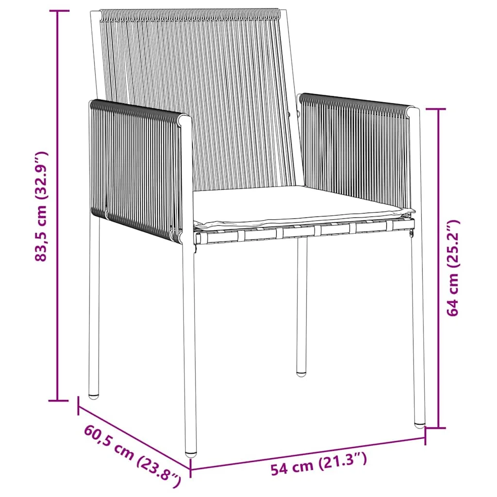 Záhradný jedálenský set 5 pcs Čierna PE ratan