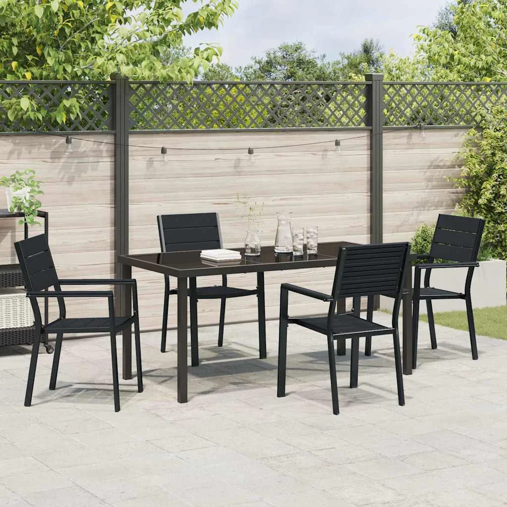 Záhradný jedálenský set 5 pcs Čierna