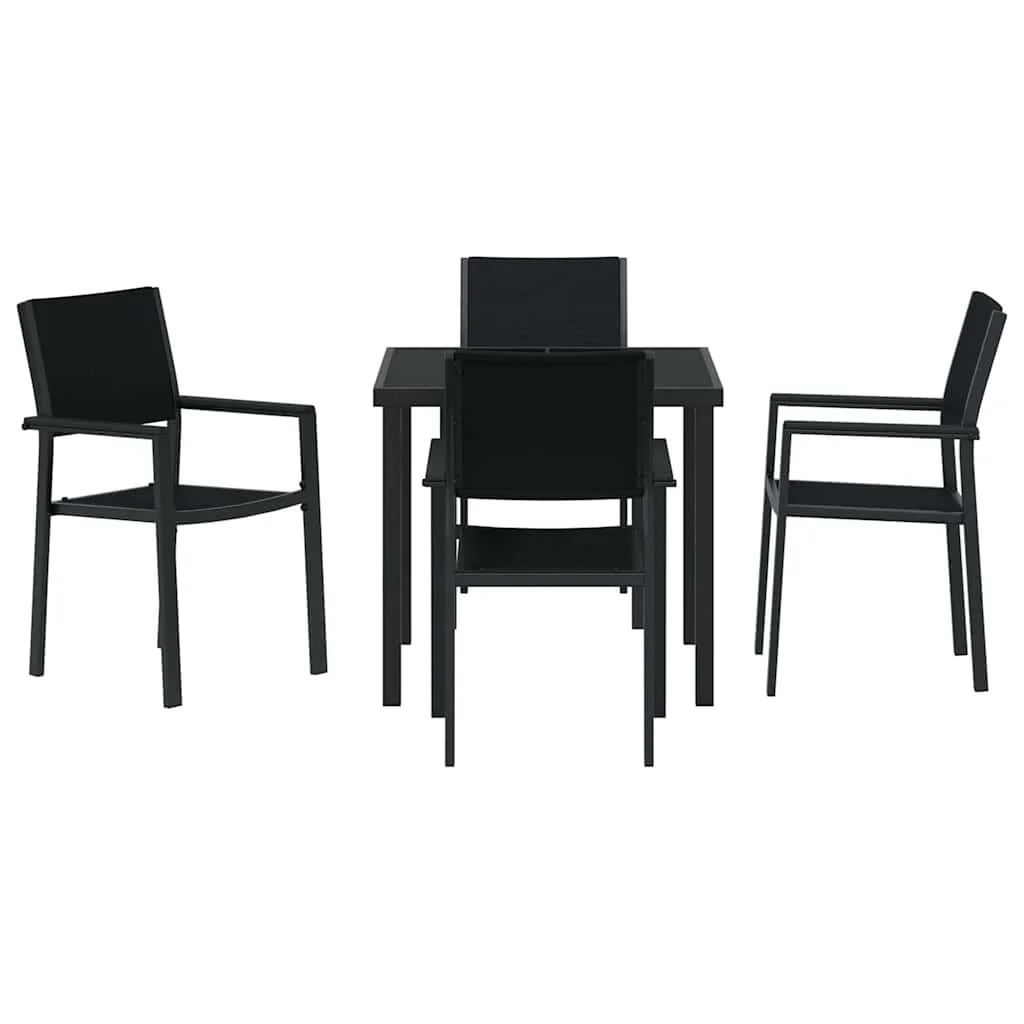 Záhradný jedálenský set 5 pcs Čierna