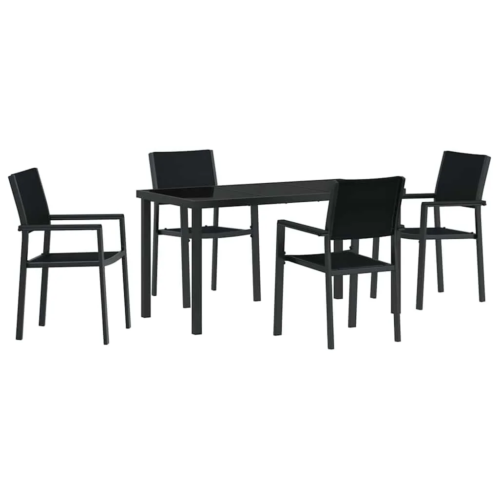 Záhradný jedálenský set 5 pcs Čierna