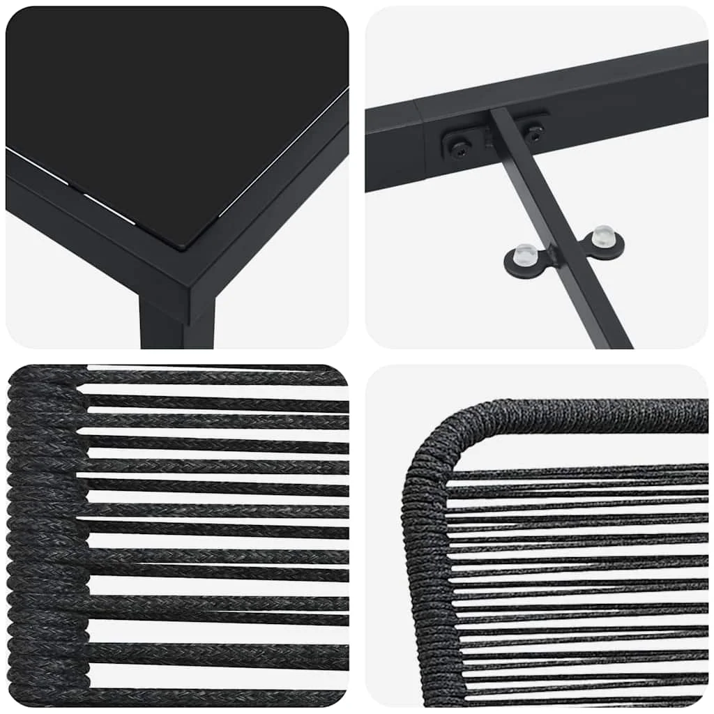 Záhradný jedálenský set 7 pcs Čierna