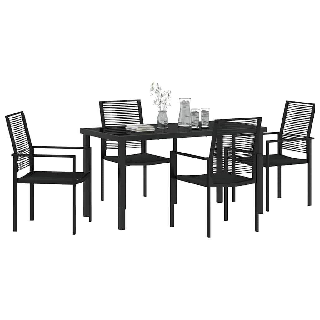 Záhradný jedálenský set 5 pcs Čierna