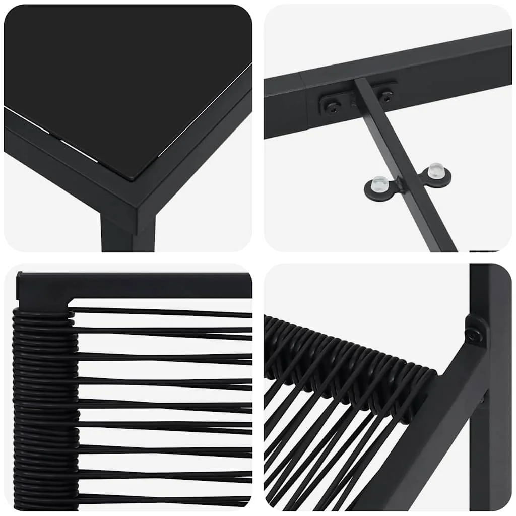 Záhradný jedálenský set 7 pcs Čierna