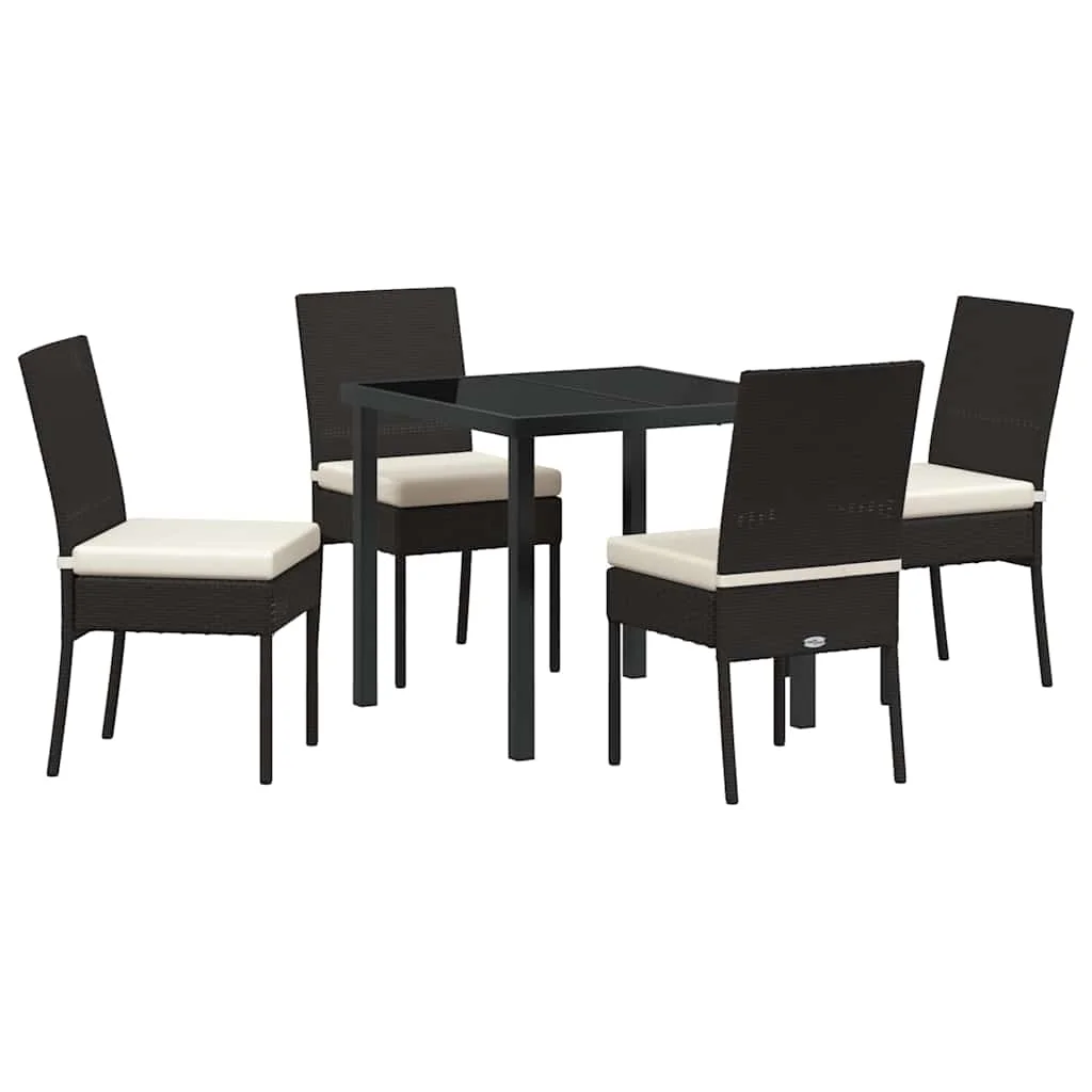 Záhradný jedálenský set 5 pcs Čierna