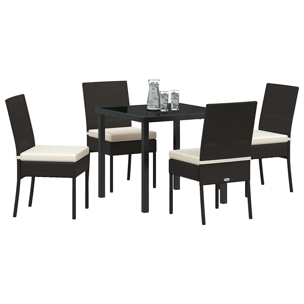 Záhradný jedálenský set 5 pcs Čierna