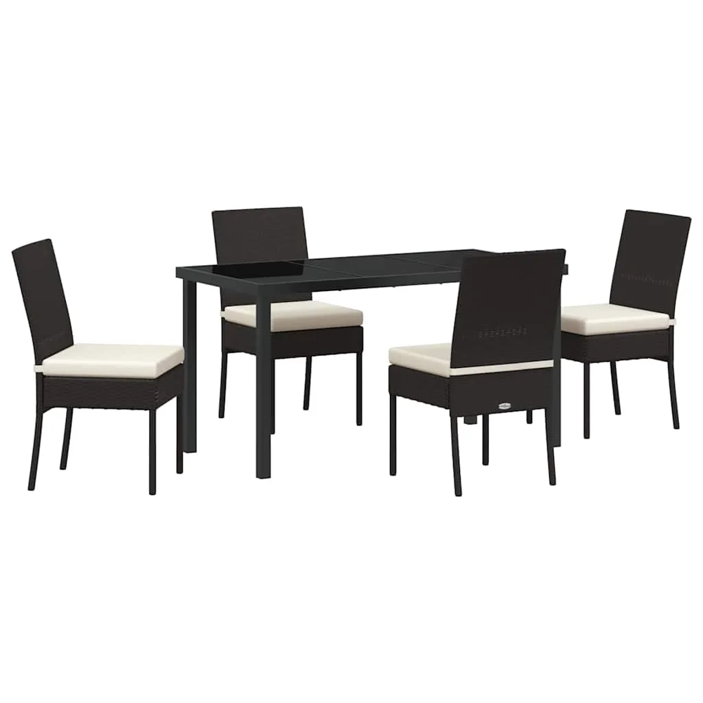 Záhradný jedálenský set 5 pcs Čierna