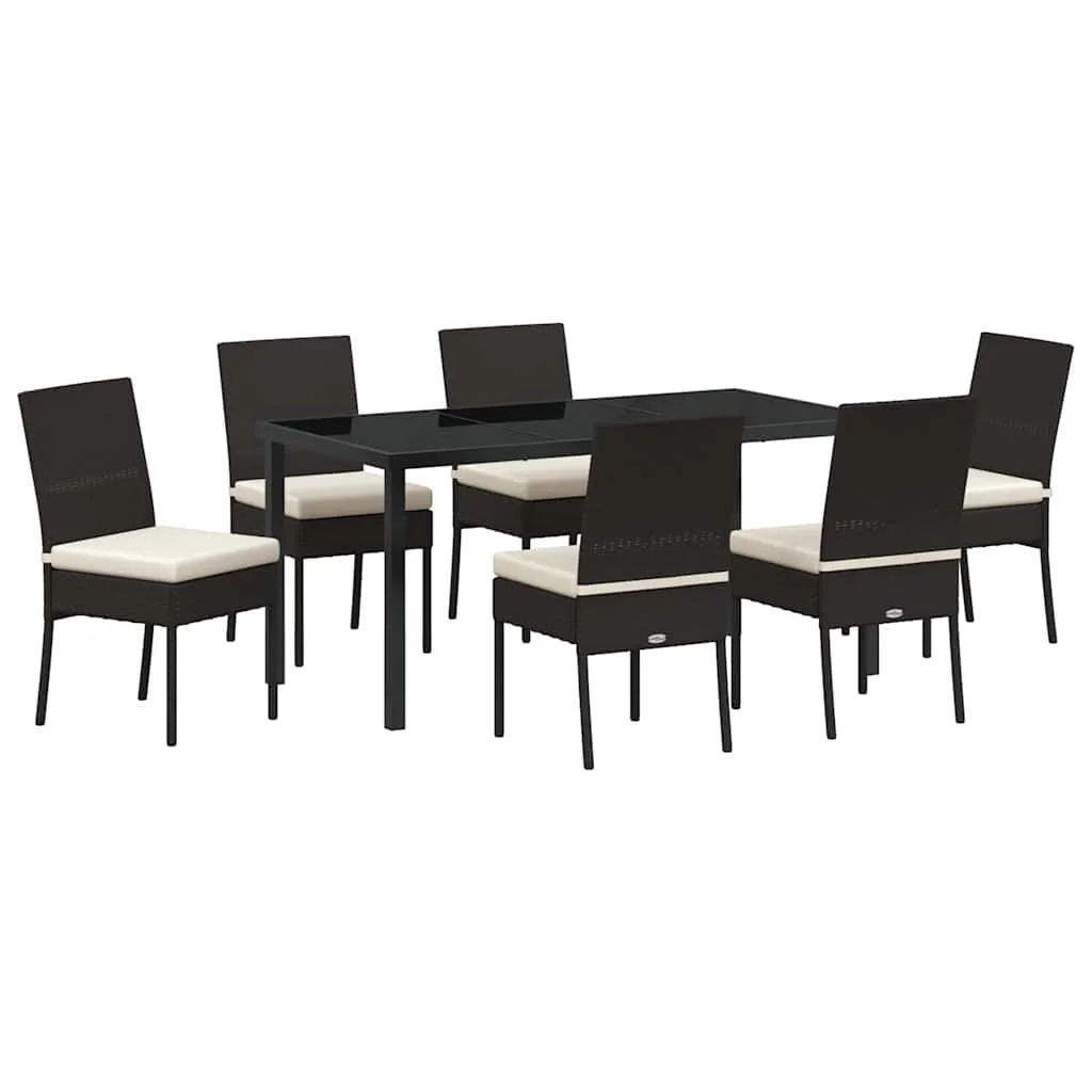Záhradný jedálenský set 7 pcs Čierna