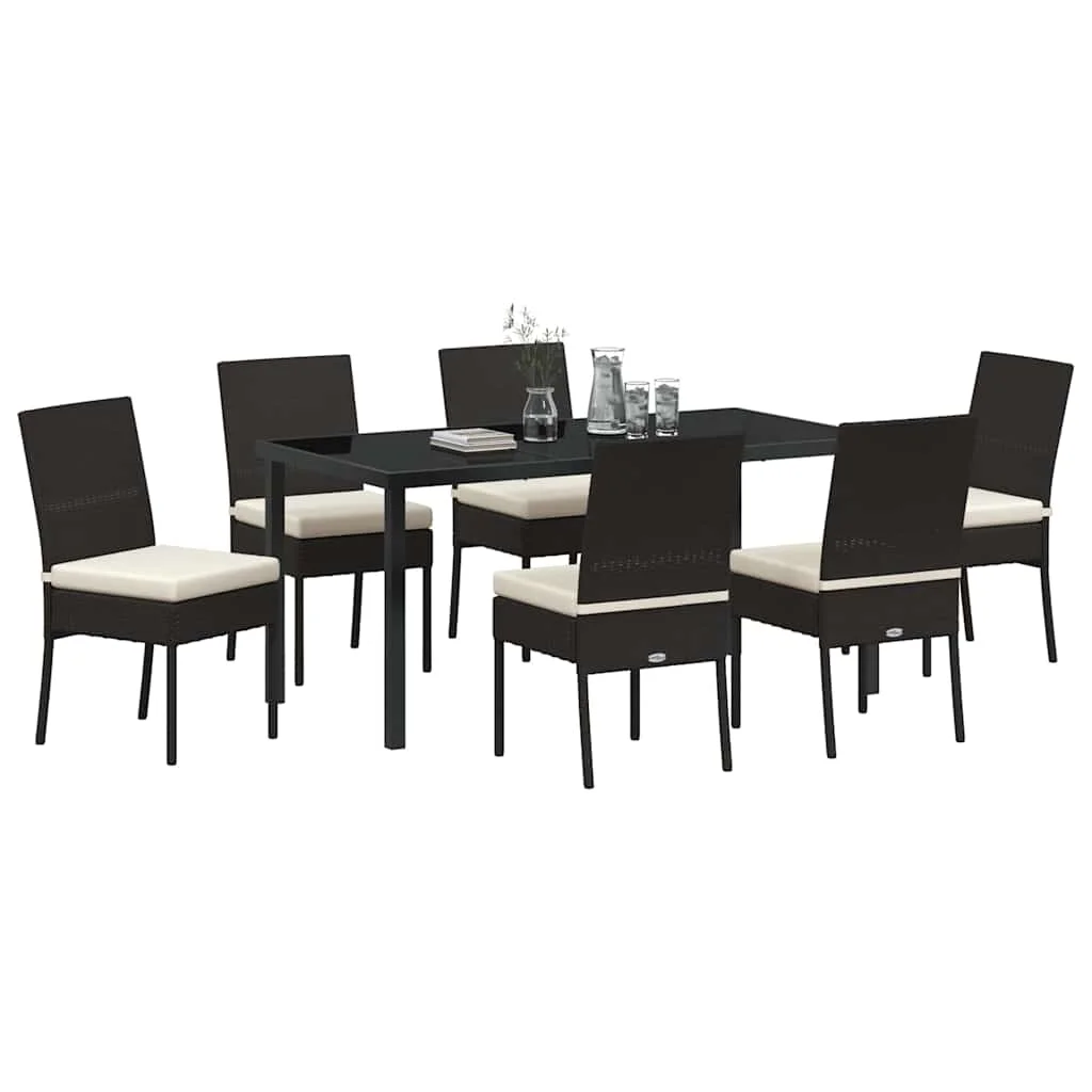 Záhradný jedálenský set 7 pcs Čierna