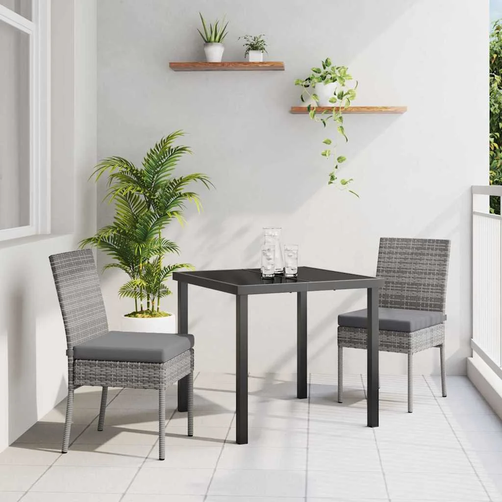 Záhradný jedálenský set 3 pcs Sivá