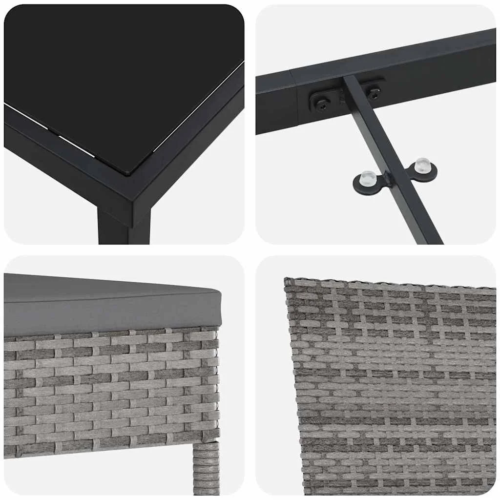 Záhradný jedálenský set 5 pcs Sivá