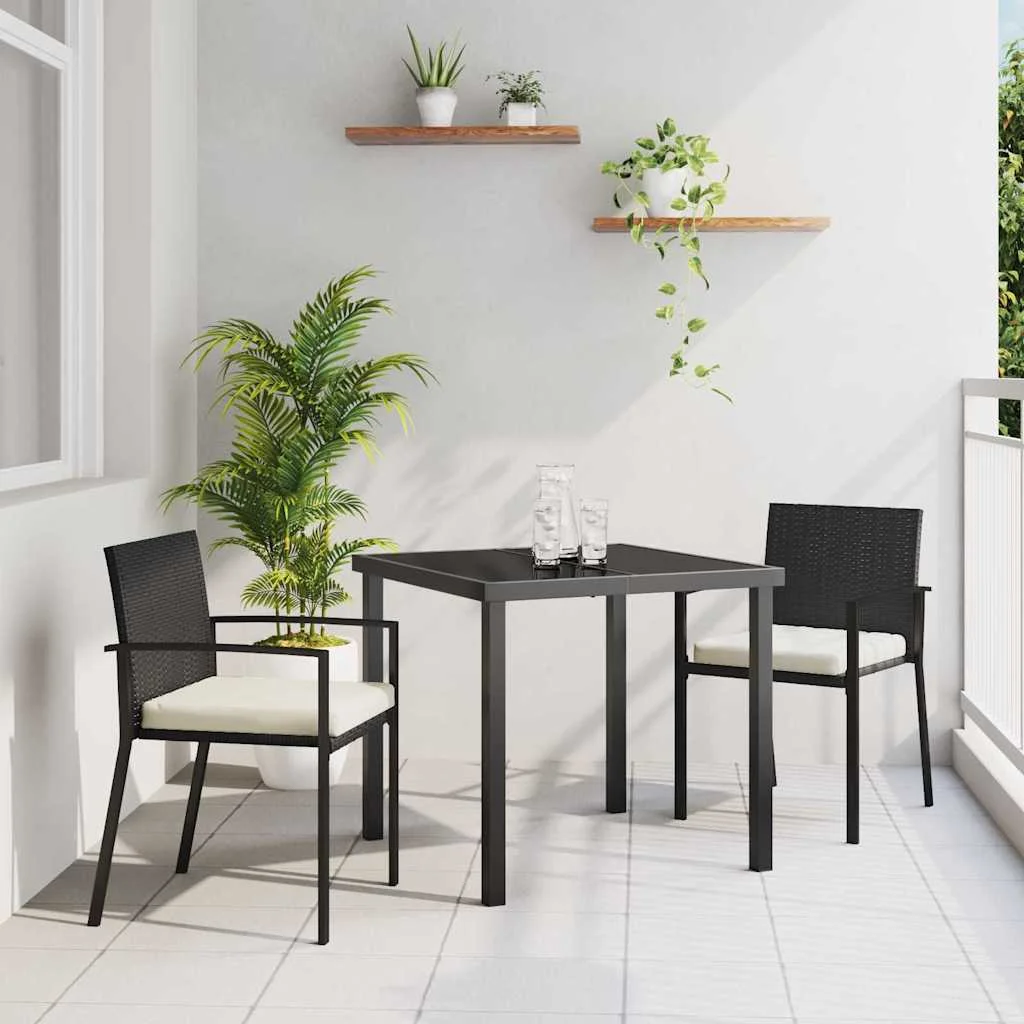 Záhradný jedálenský set 3 pcs Čierna